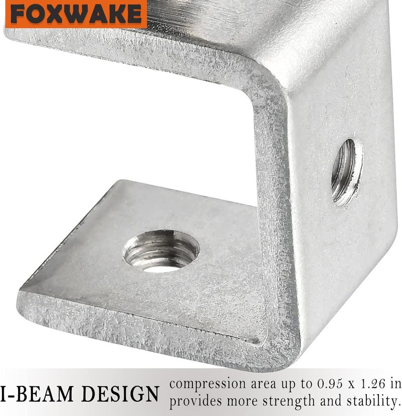 foxwake Stainless Steel C Clamps Mini 1 Inch for Mounting, Heavy Duty Metal U Clamps for Metal Working, Small Desk Clamp with Stable Wide Jaw Opening & Protective Pads/I-Beam Design (10pcs) - Image 3